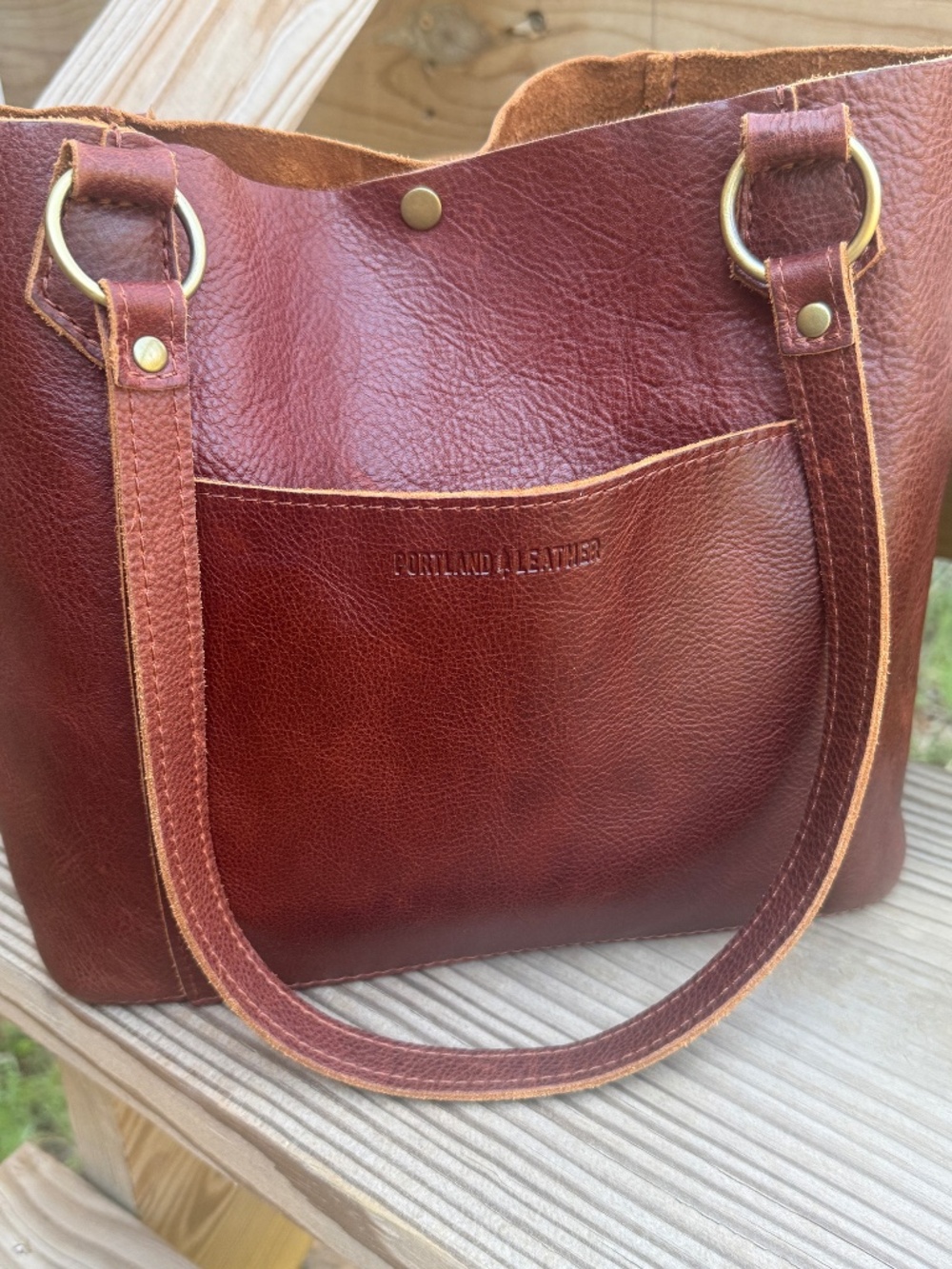 Portland Leather Goods Nutmeg Market Tote